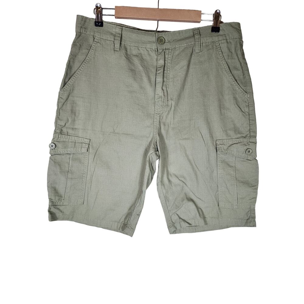 FIRE AND RAIN Men's Green Textured Cotton Lightweight Cargo Hiking Shorts SZ 38